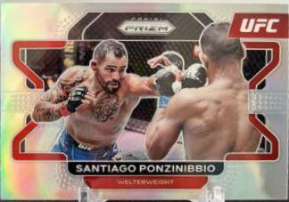 Santiago Ponzinibbio 2022 Panini Prizm UFC Base #50 Silver