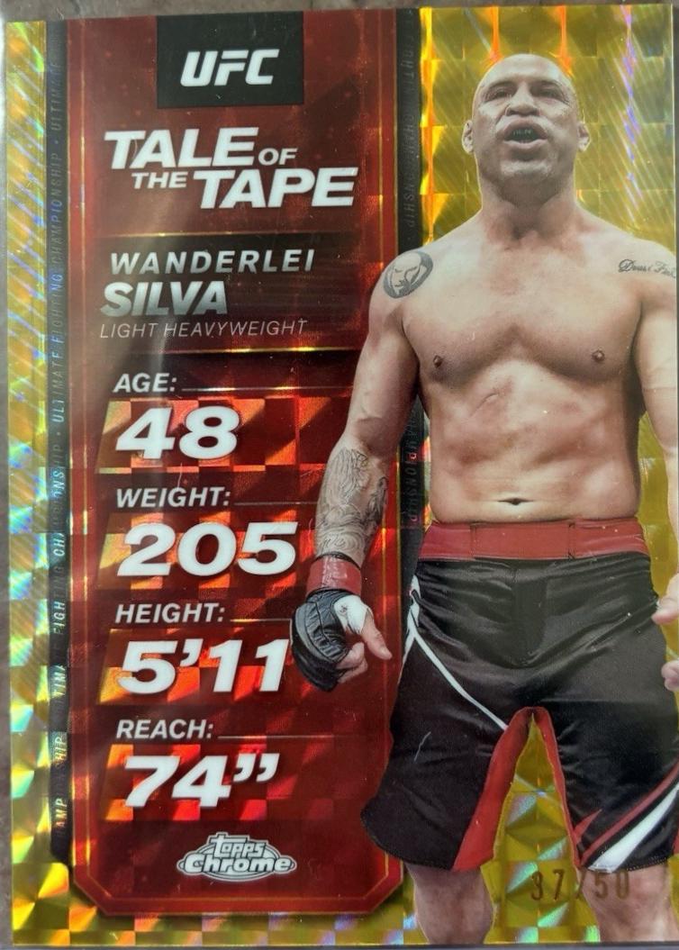 Wanderlei Silva 2025 Topps Chrome UFC Tale of the Tape #TTT-16 Gold Refractor