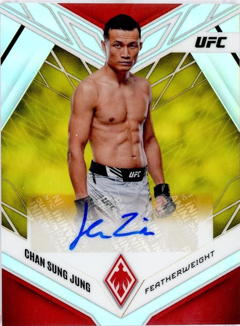 Chan Sung Jung 2023 Panini Chronicles UFC Phoenix Autographs #33 Gold Vinyl