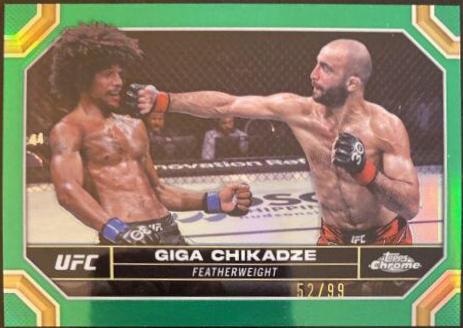 Giga Chikadze 2024 Topps Chrome UFC Base #69 Green Refractor