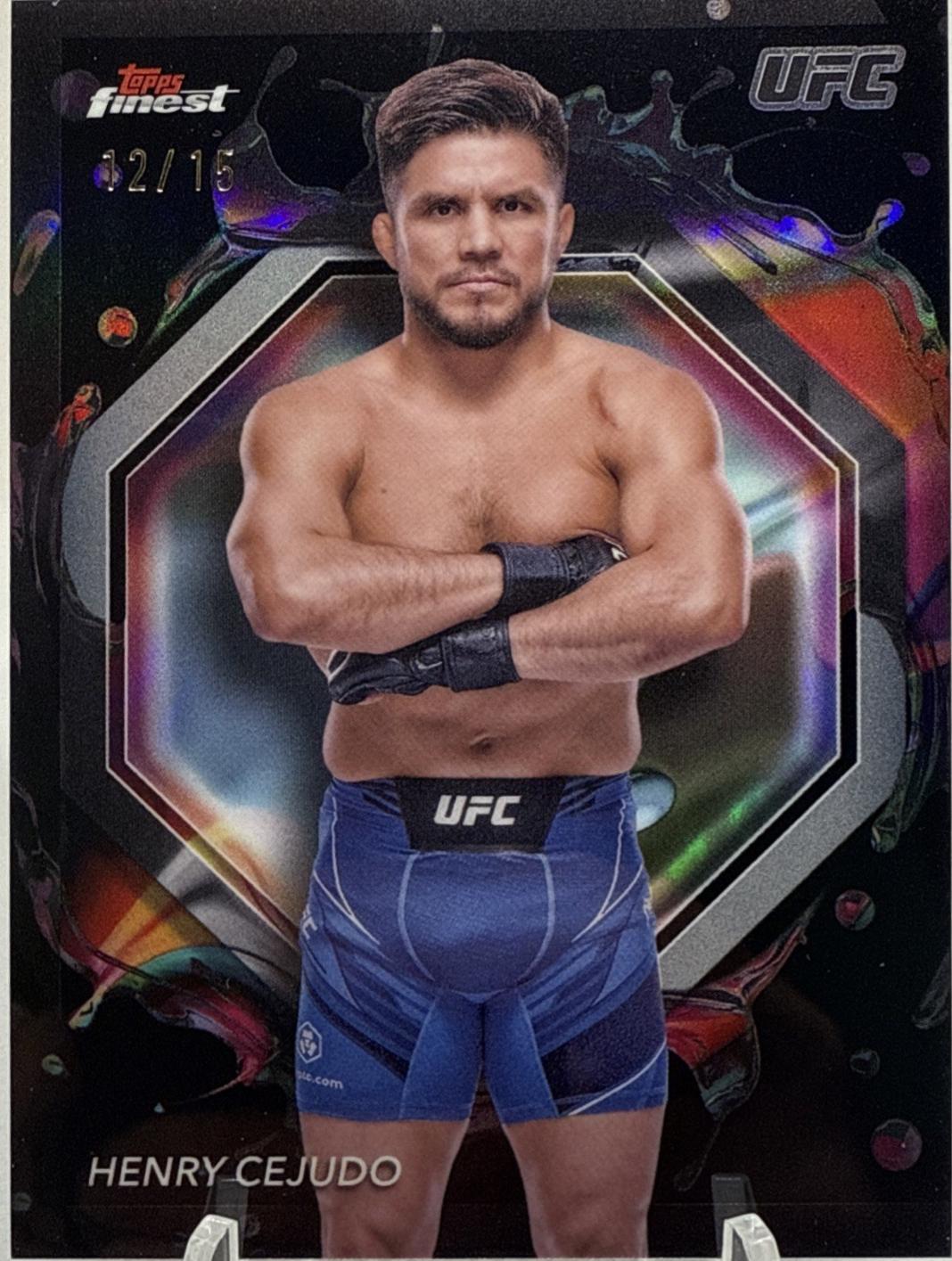 Henry Cejudo 2024 Topps Finest UFC Base Rare #290 Red Refractor