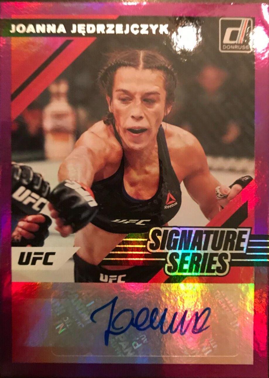 Joanna Jędrzejczyk 2022 Panini Donruss UFC Signature Series #13 Purple Laser