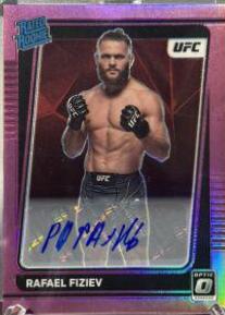 Rafael Fiziev 2022 Panini Donruss Optic UFC Base Rated Rookies Signatures #116 Pink
