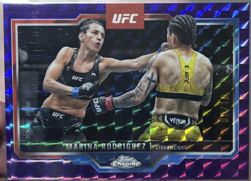 Marina Rodriguez 2025 Topps Chrome UFC Base #145 Purple Geometric Refractor