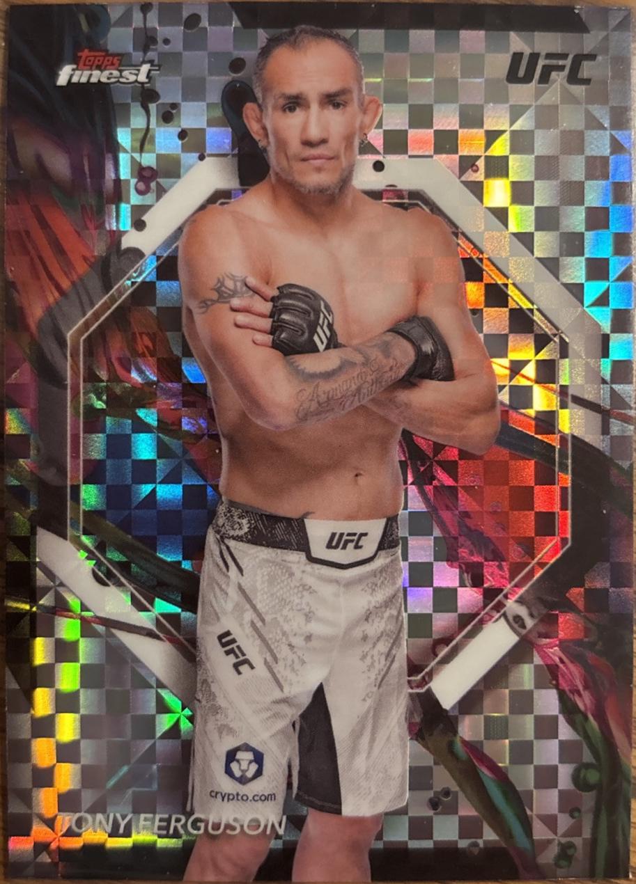 Tony Ferguson 2024 Topps Finest UFC Base Common #96 Checkerboard Refractor