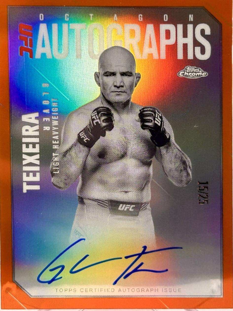 Glover Teixeira 2025 Topps Chrome UFC Octagon Legends Autographs #OLA-GT Orange Refractor