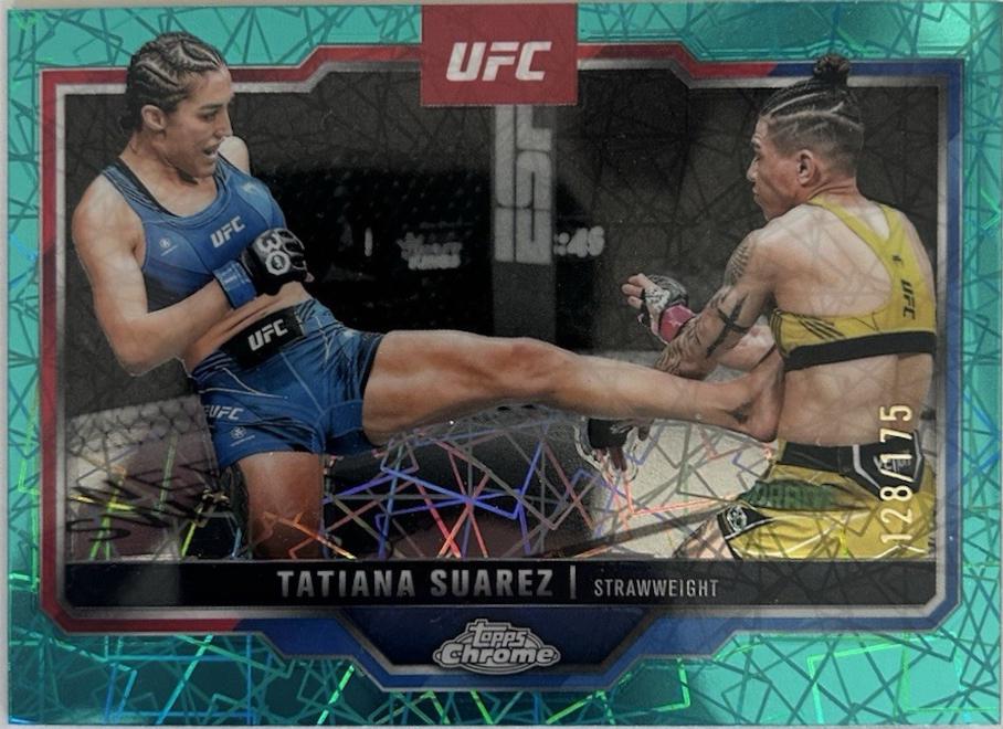 Tatiana Suarez 2025 Topps Chrome UFC Base #72 Teal Lazer Refractor