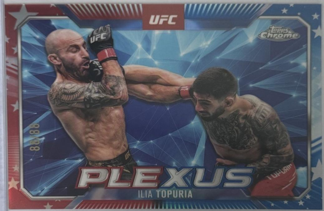 Ilia Topuria 2025 Topps Chrome UFC Plexus #PLX-6 Red White Blue Refractor