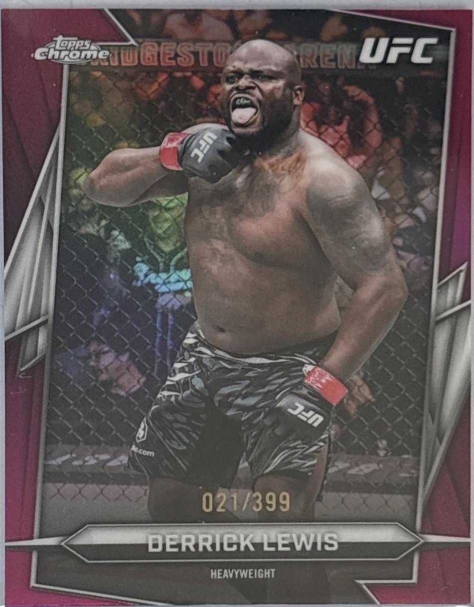 Derrick Lewis 2026 Topps Chrome UFC Base #82 Magenta Refractor