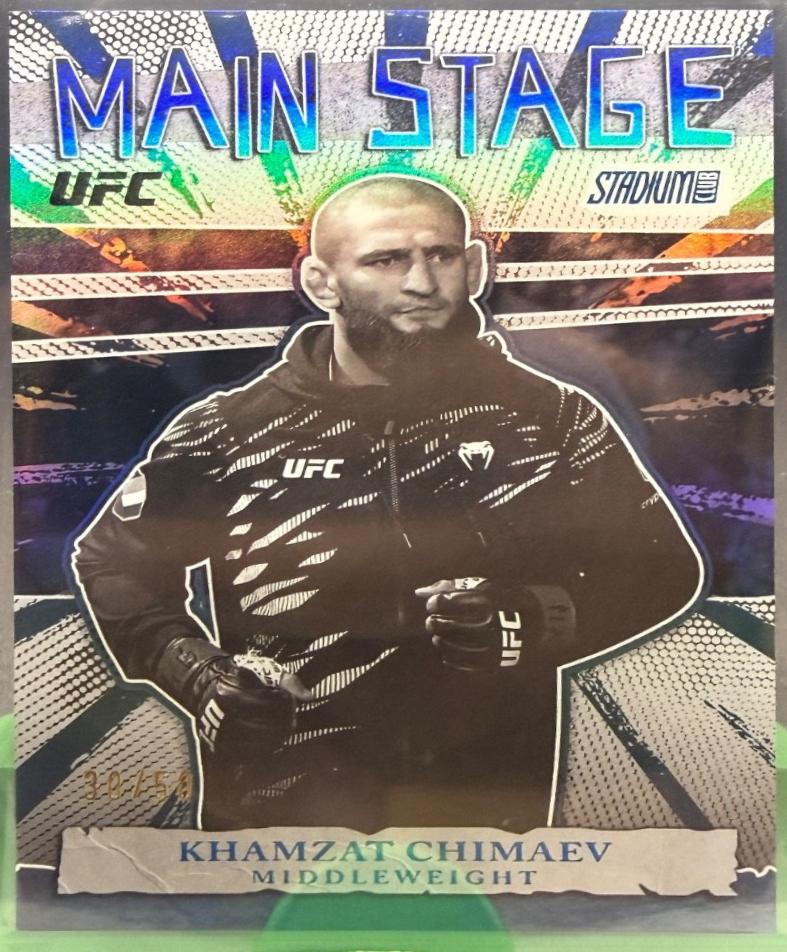 Khamzat Chimaev 2026 Topps Stadium Club UFC Main Stage #MS-6 Turquoise