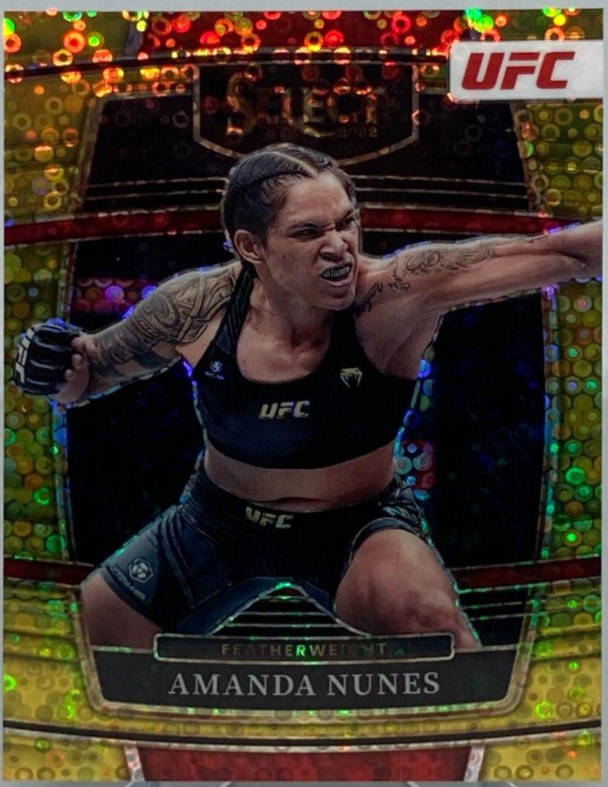 Amanda Nunes 2022 Panini Select UFC Octagonside #271 Gold Disco