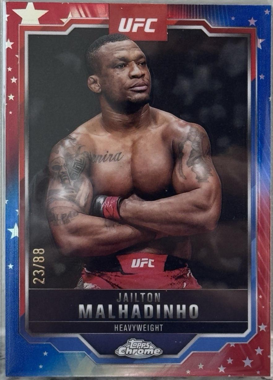 Jailton Almeida 2025 Topps Chrome UFC Base #112 Red White Blue Refractor