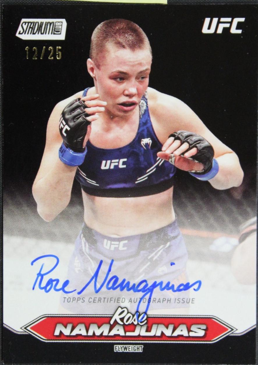 Rose Namajunas 2025 Topps Stadium Club UFC Base Autographs #BCA-RNS Rainbow