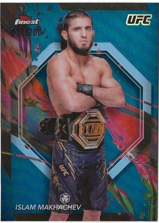 Islam Makhachev 2024 Topps Finest UFC Base Common #63 Blue Refractor