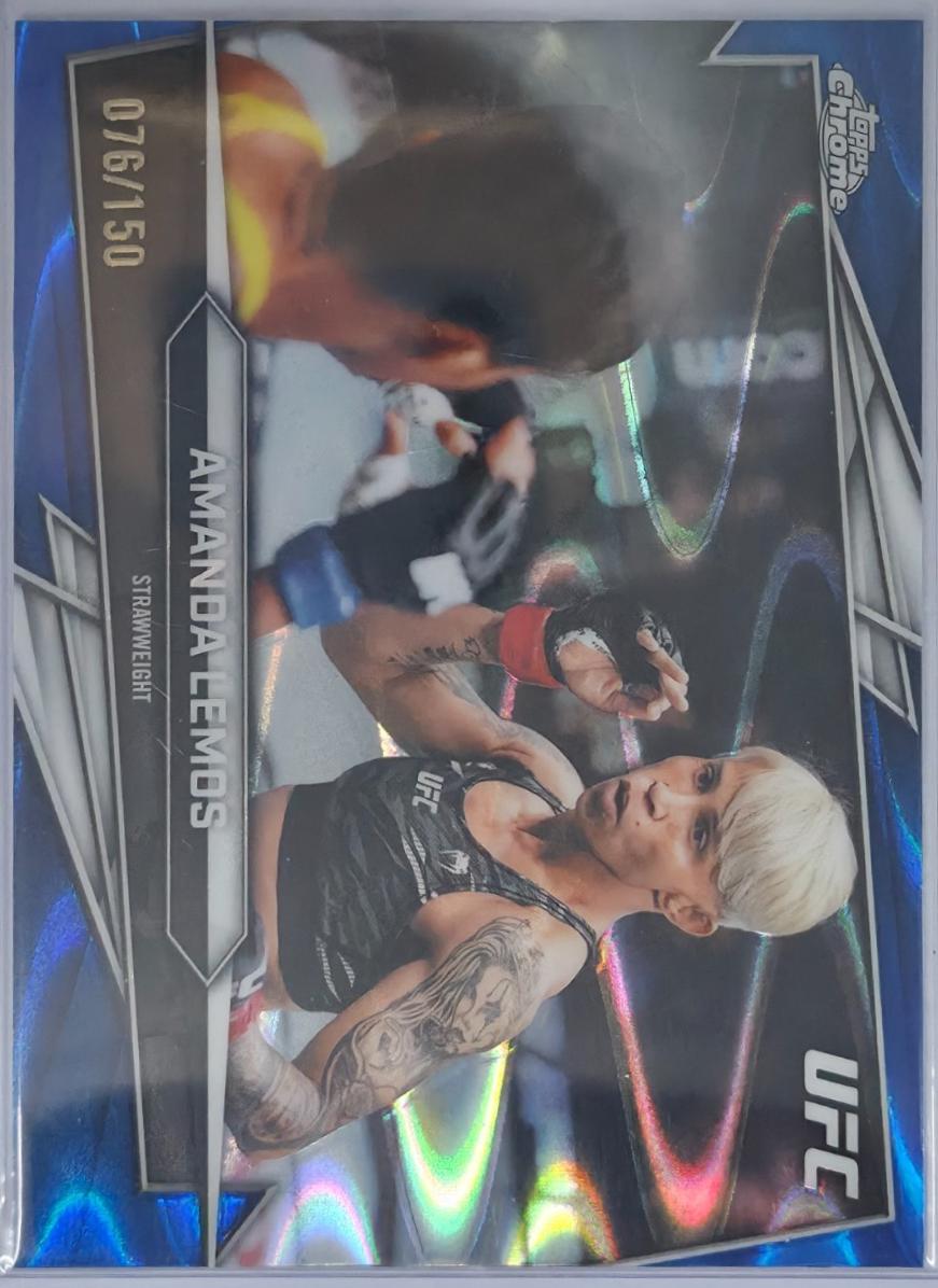 Amanda Lemos 2026 Topps Chrome UFC Base #112 Blue Refractor