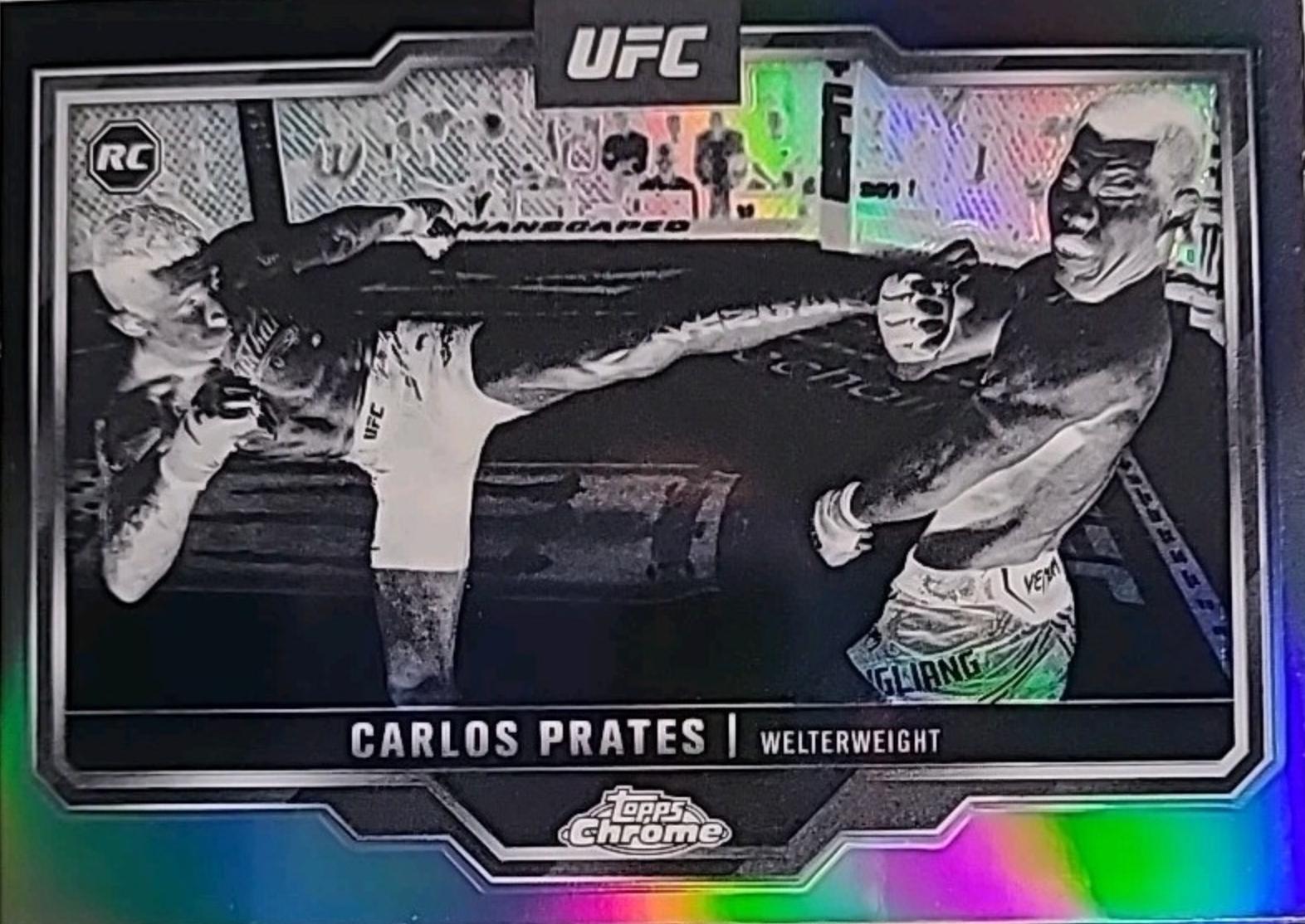 Carlos Prates 2025 Topps Chrome UFC Base #40 Negative Refractor