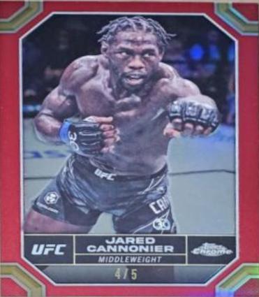 Jared Cannonier 2024 Topps Chrome UFC Base #92 Red Refractor
