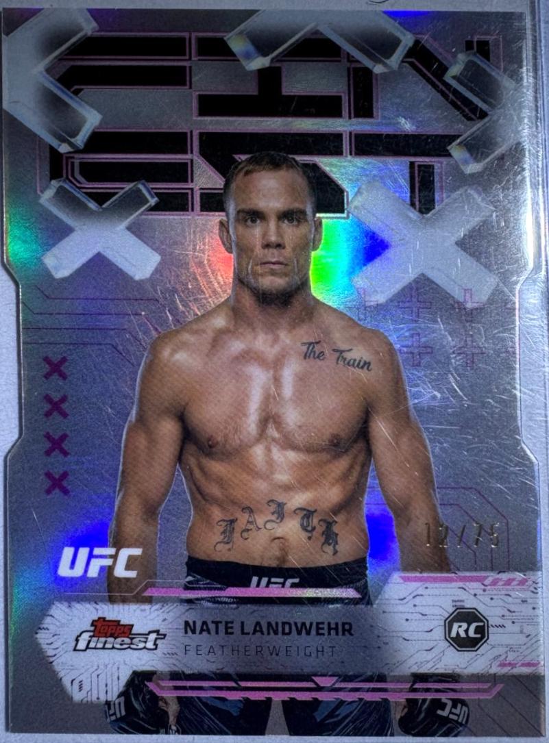 Nate Landwehr 2025 Topps Finest UFC Base Common #76 Die-Cut Refractor