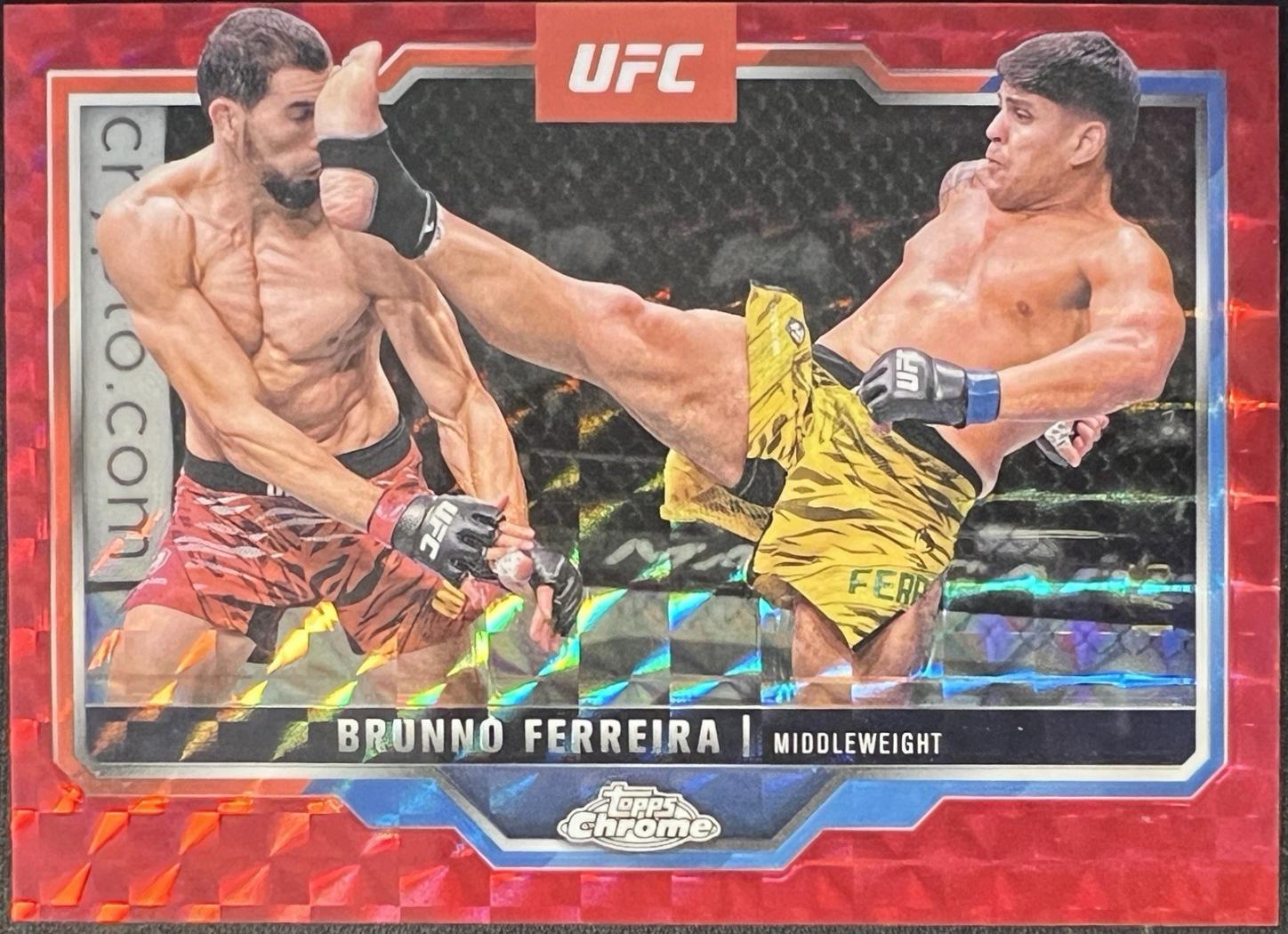 Brunno Ferreira 2025 Topps Chrome UFC Base #192 Red Geometric Refractor