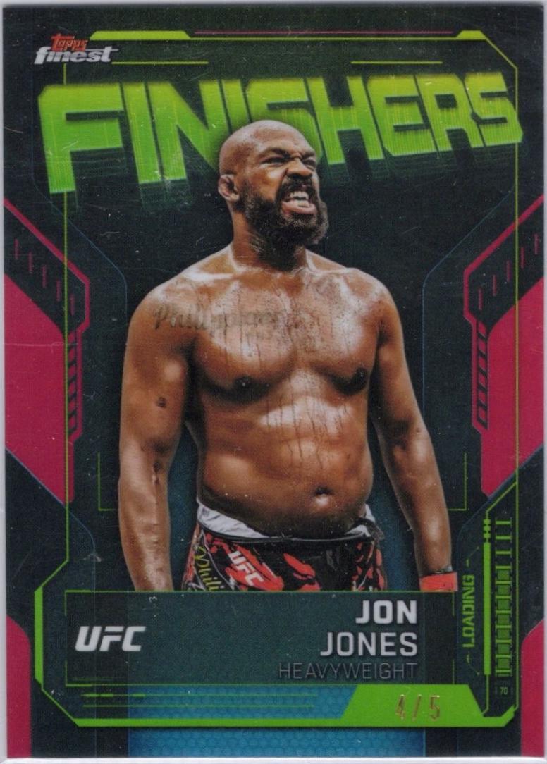 Jon Jones 2025 Topps Finest UFC Finishers #FN-15 Superfractor