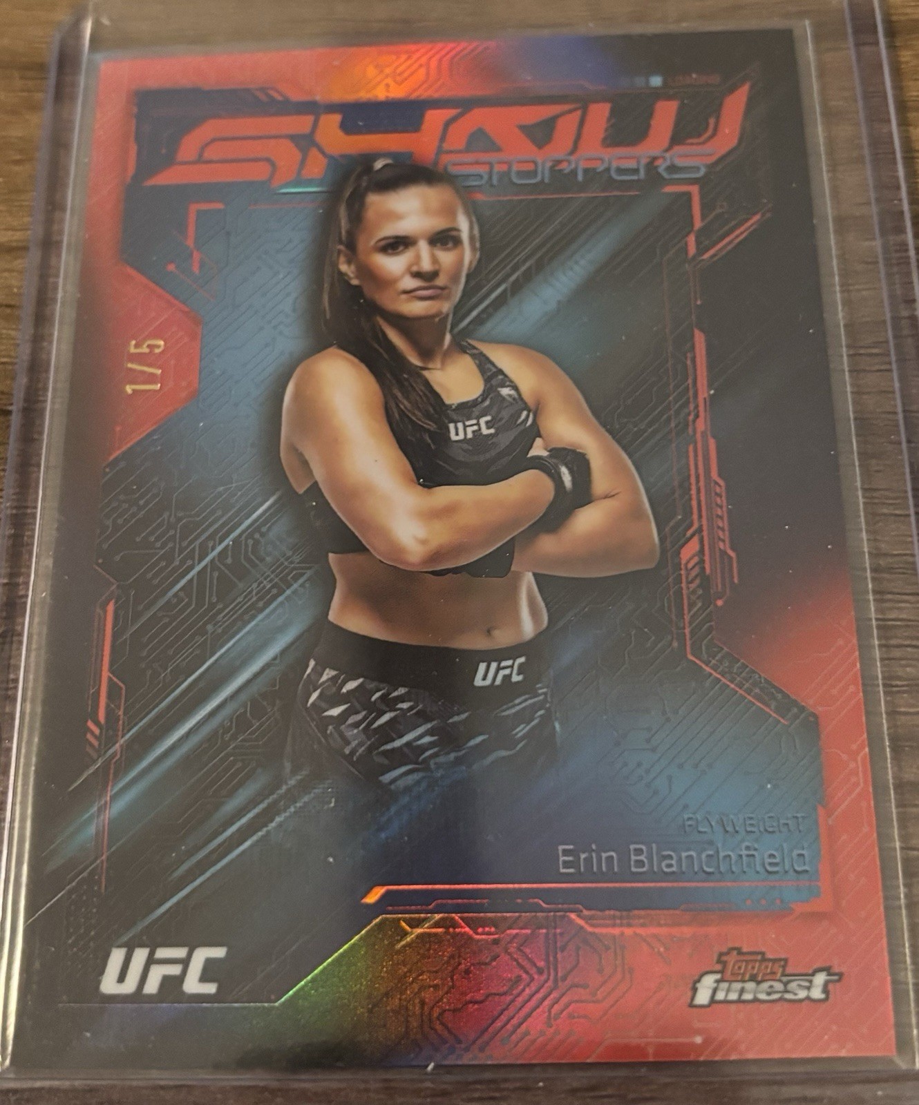 Erin Blanchfield 2025 Topps Finest UFC Showstoppers #SS-8 Red Refractor