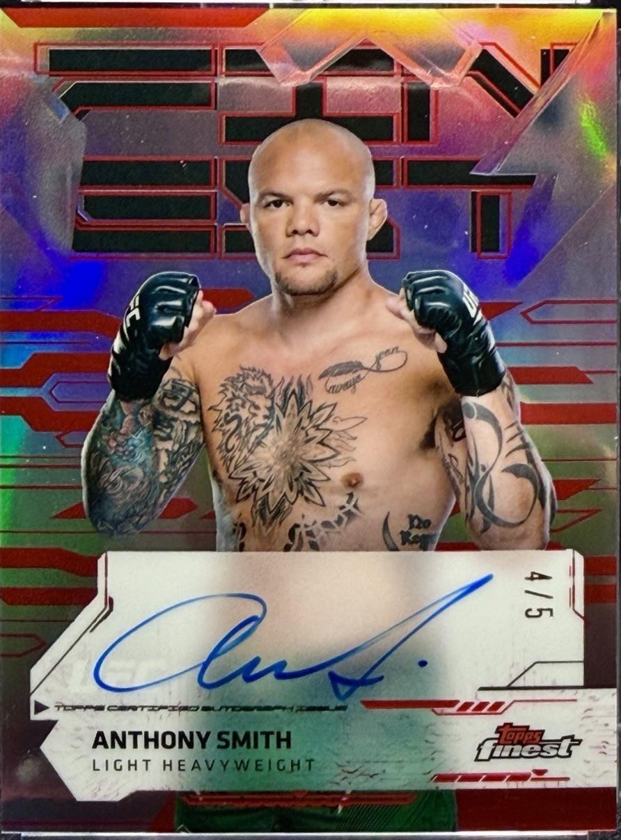 Anthony Smith 2025 Topps Finest UFC Finest Autographs #FA-AS Red Refractor