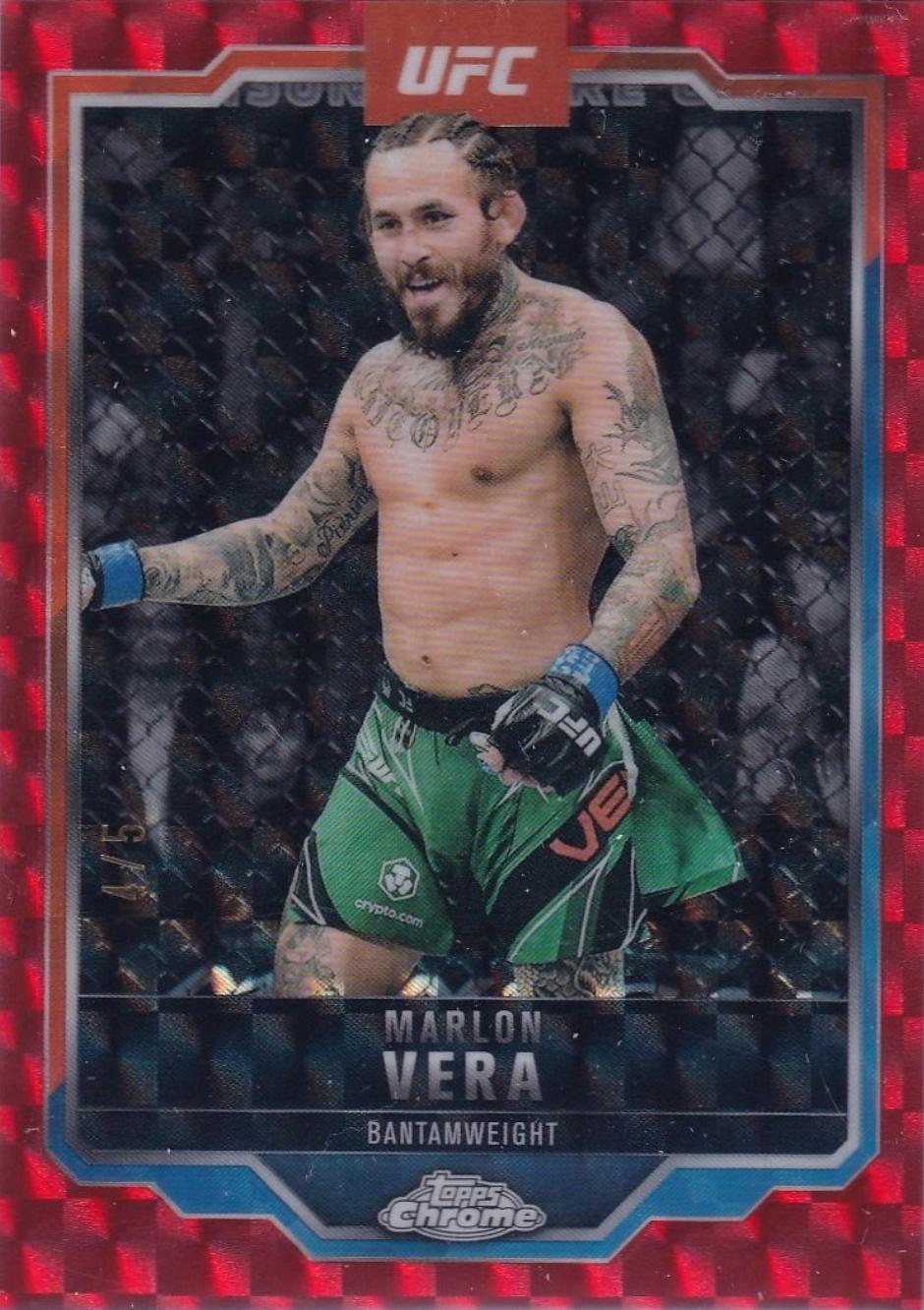 Marlon Vera 2025 Topps Chrome UFC Base #151 Red Geometric Refractor