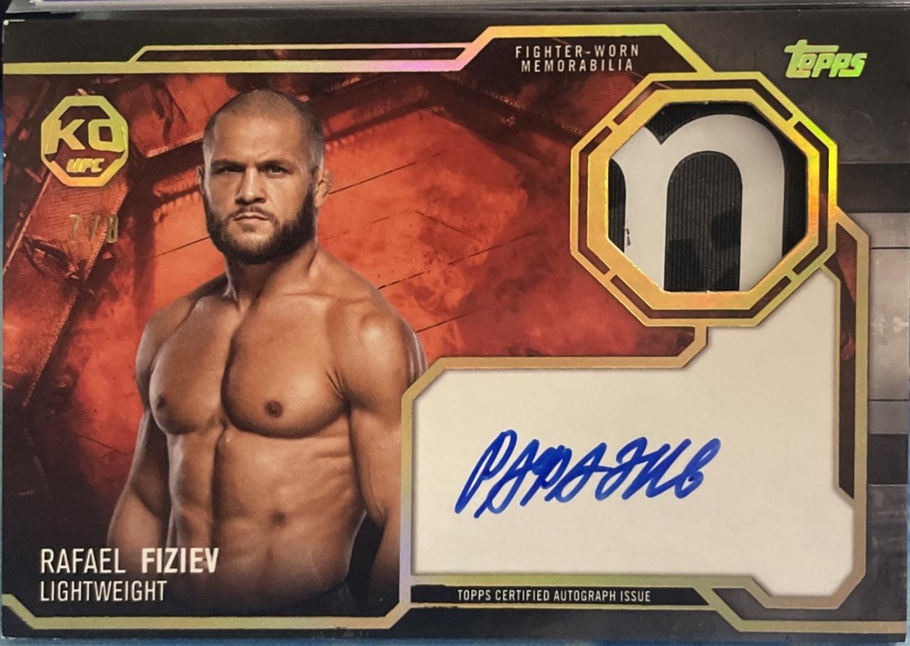 Rafael Fiziev 2025 Topps Knockout UFC Knockout Autograph Relics #KAR-RF Gold