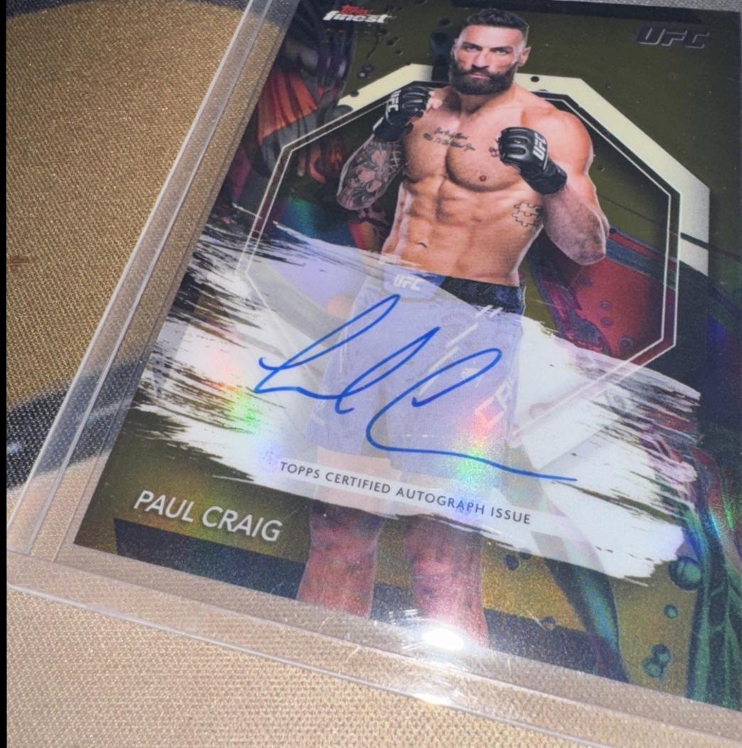 Paul Craig 2024 Topps Finest UFC Finest Autographs #FA-PCG Gold Refractor