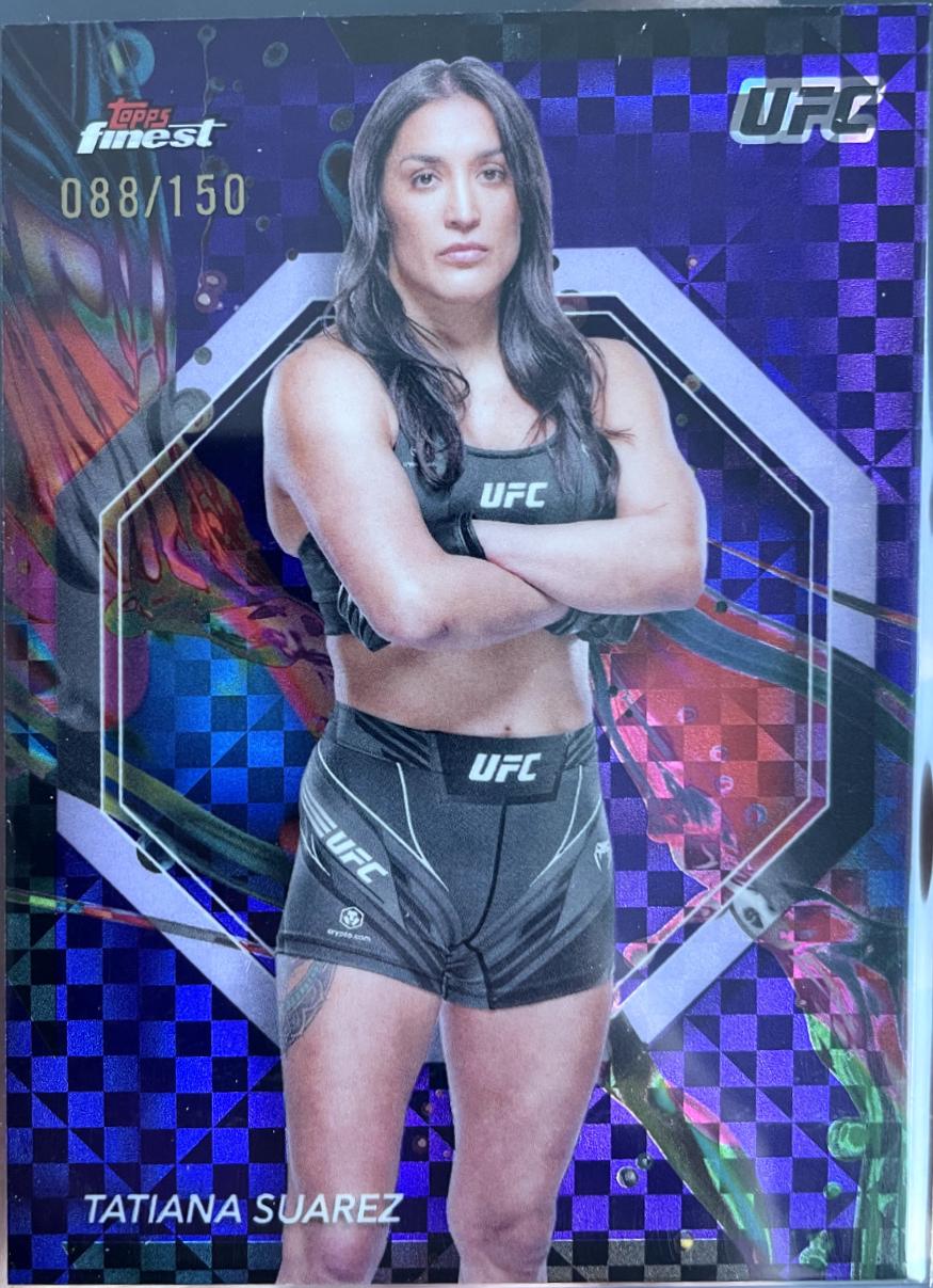 Tatiana Suarez 2024 Topps Finest UFC Base Common #39 Purple Checkerboard Refractor
