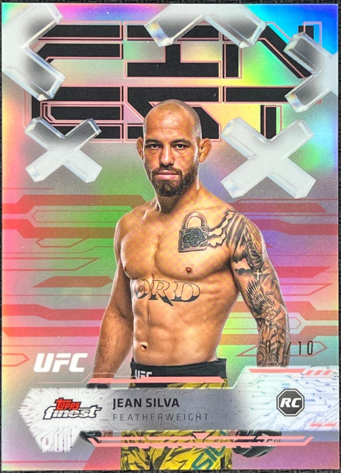 Jean Silva 2025 Topps Finest UFC Base Common #35 Red Refractor