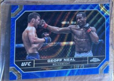 Geoff Neal 2024 Topps Chrome UFC Base #67 Blue Wave Refractor