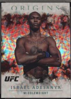 Israel Adesanya 2021 Panini Chronicles UFC Base Origins #36 Asia Gold