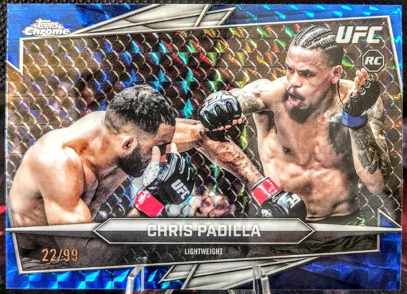 Chris Padilla 2026 Topps Chrome UFC Base #111 Blue Geometric Refractor