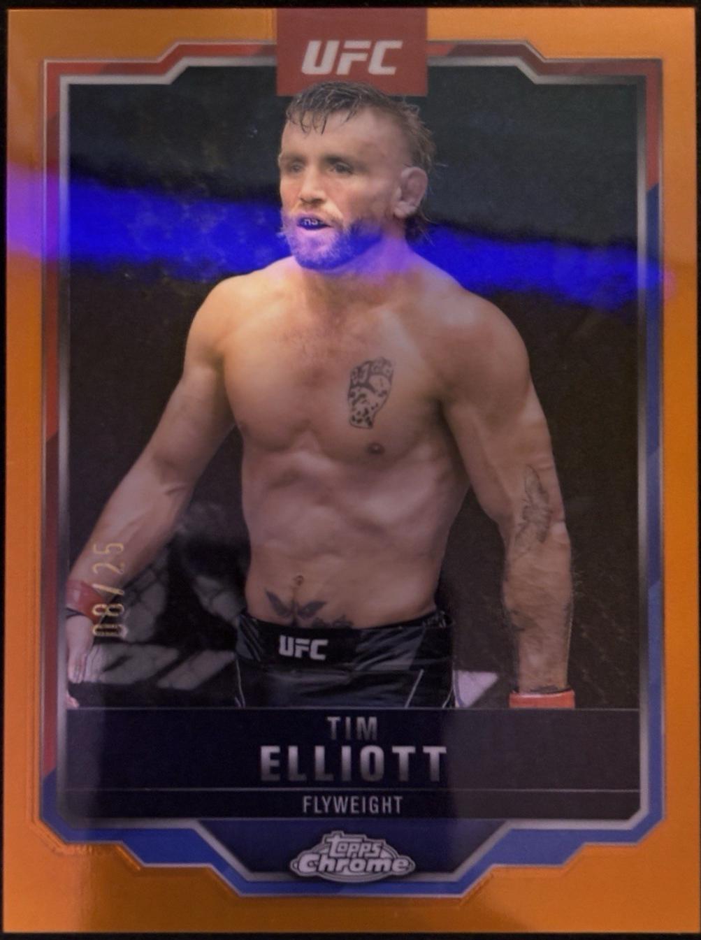 Tim Elliott 2025 Topps Chrome UFC Base #57 Orange Refractor