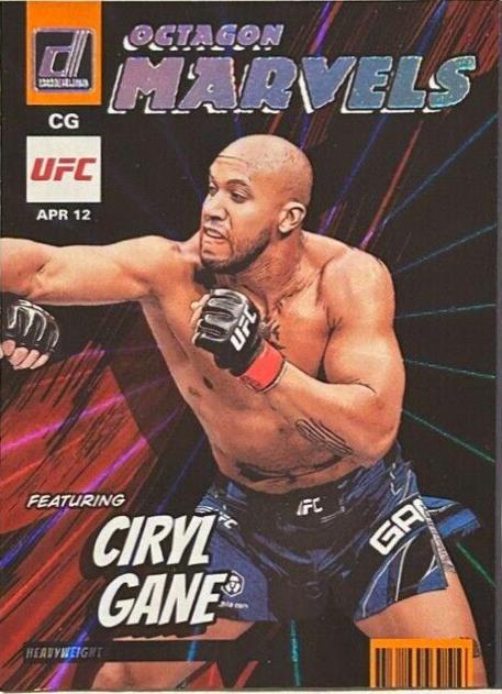 Ciryl Gane 2023 Panini Donruss UFC Octagon Marvels #3 Orange Laser