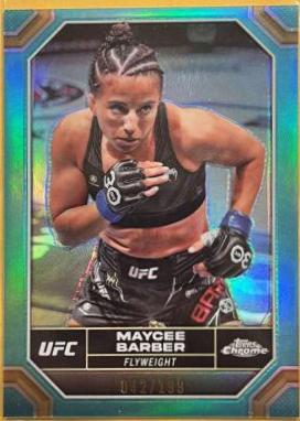 Maycee Barber 2024 Topps Chrome UFC Base #132 Aqua Refractor