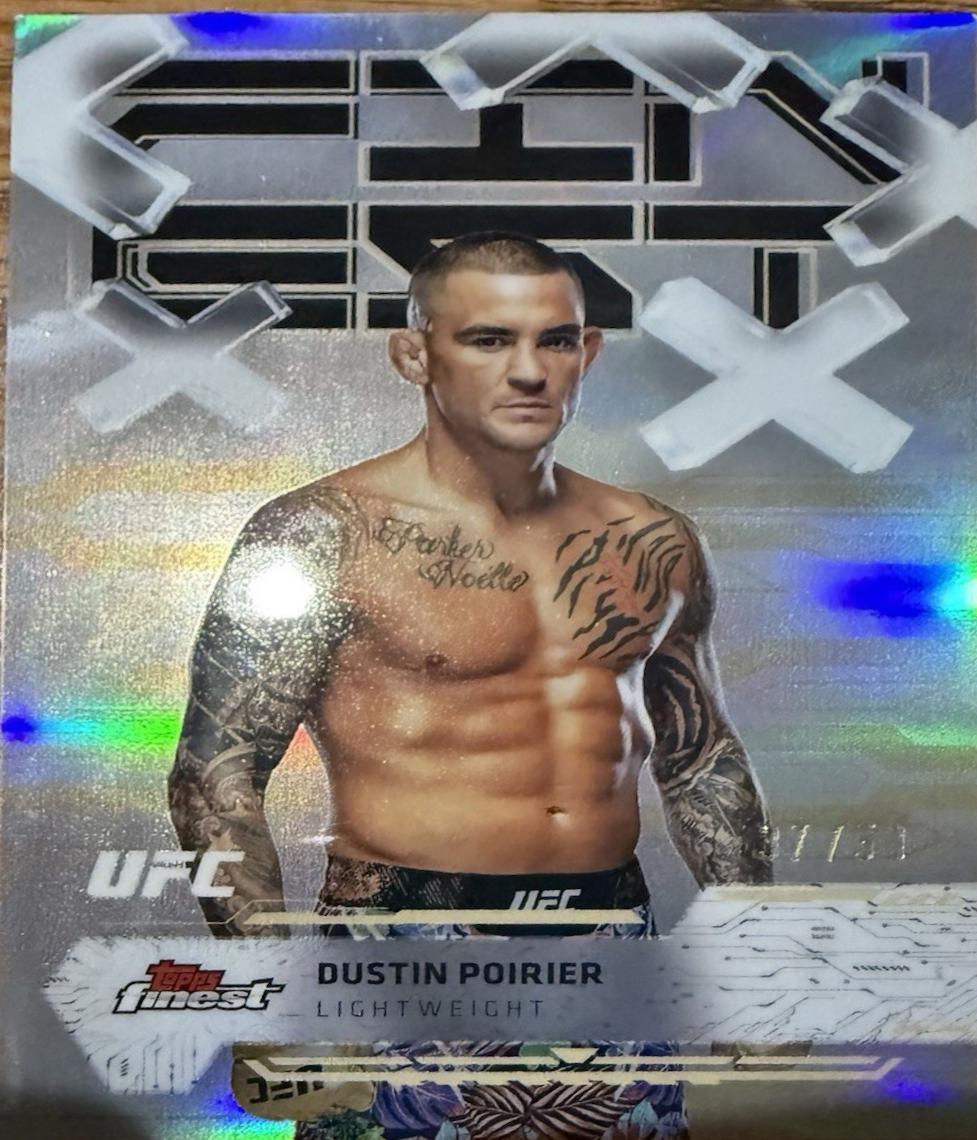 Dustin Poirier 2025 Topps Finest UFC Base Common #98 Gold Refractor