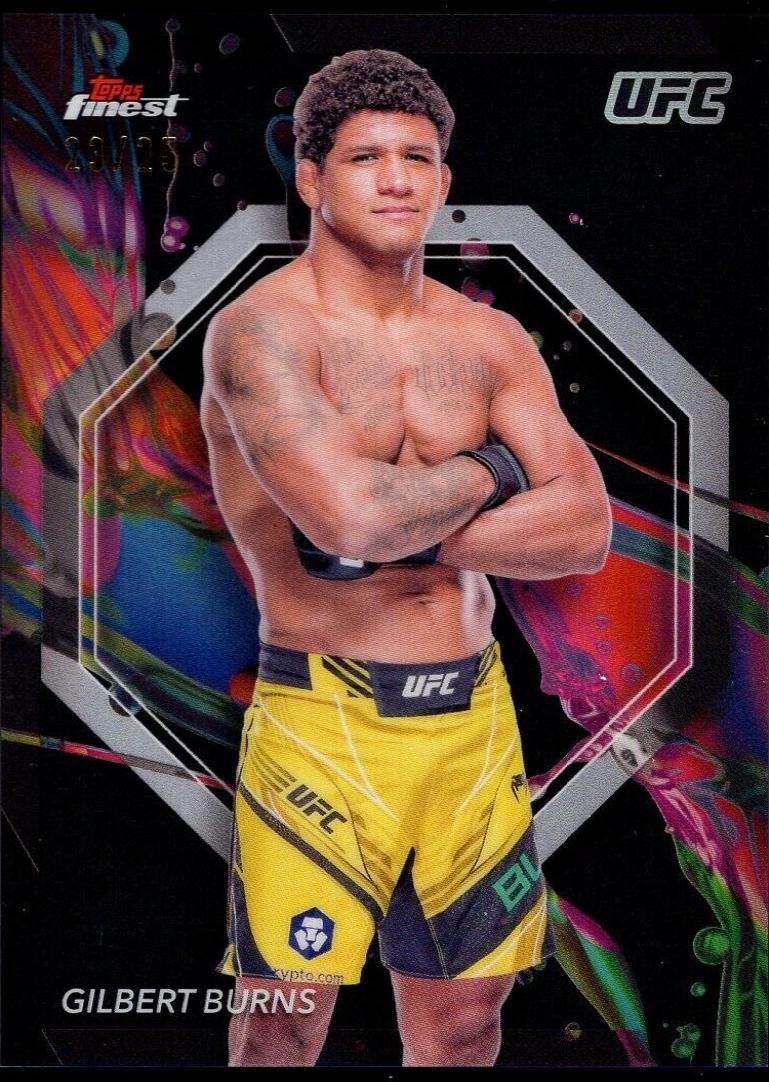 Gilbert Burns 2024 Topps Finest UFC Base Common #68 Black Refractor