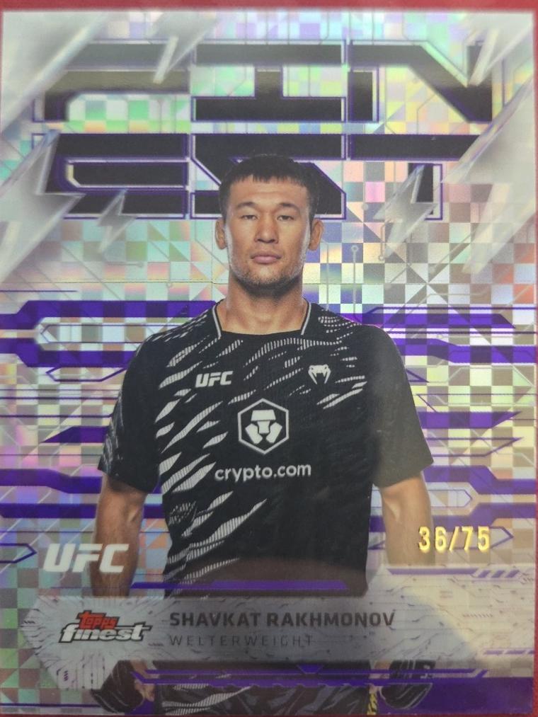 Shavkat Rakhmonov 2025 Topps Finest UFC Base Rare #230 Purple Checkerboard Refractor