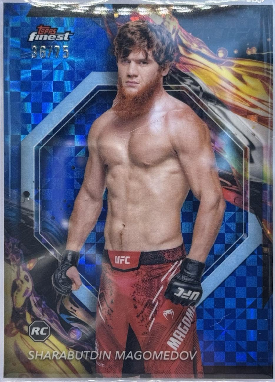 Shara Magomedov 2024 Topps Finest UFC Base Uncommon #152 Blue Checkerboard Refractor