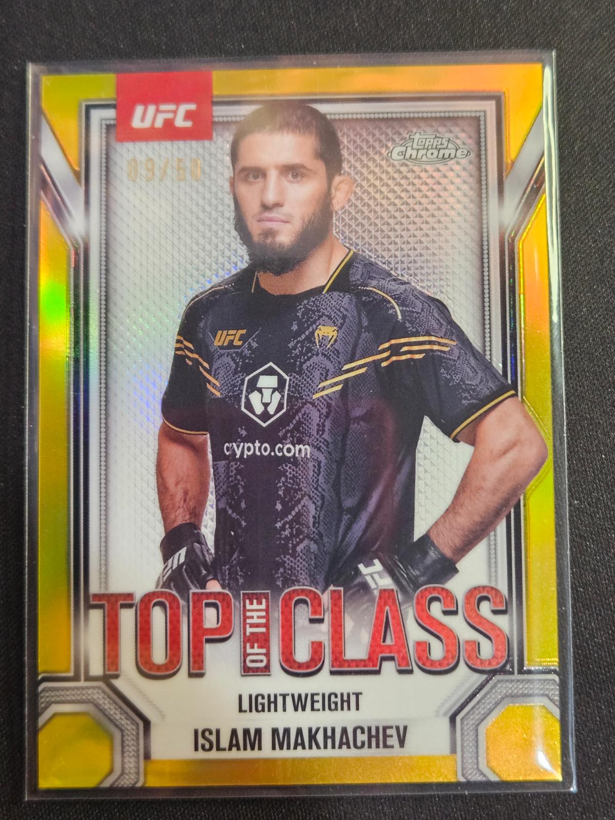 Islam Makhachev 2025 Topps Chrome UFC Top of the Class #TTC-19 Gold Refractor