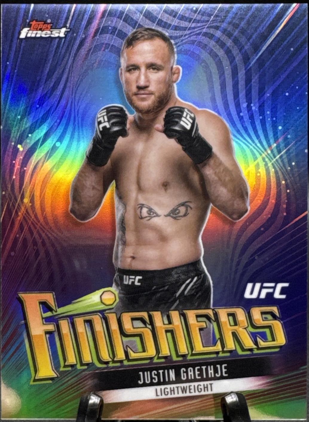 Justin Gaethje 2024 Topps Finest UFC Finishers #FIN-9 Refractor