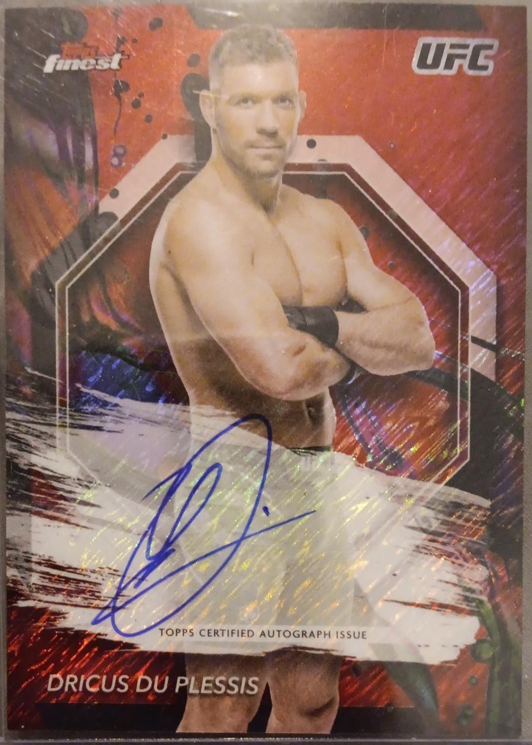 Dricus Du Plessis 2024 Topps Finest UFC Finest Autographs #FA-DDP Red Shimmer Refractor