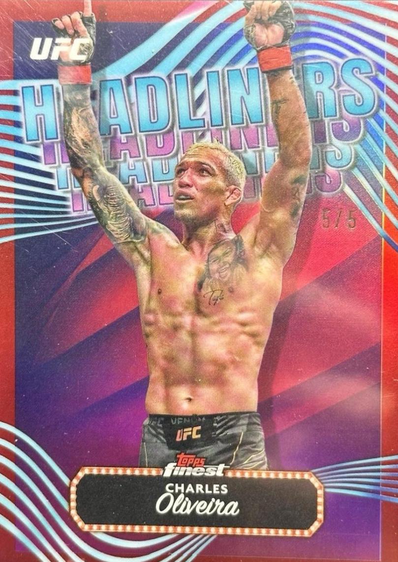 Charles Oliveira 2024 Topps Finest UFC Headliners #HDL-17 Red Refractor