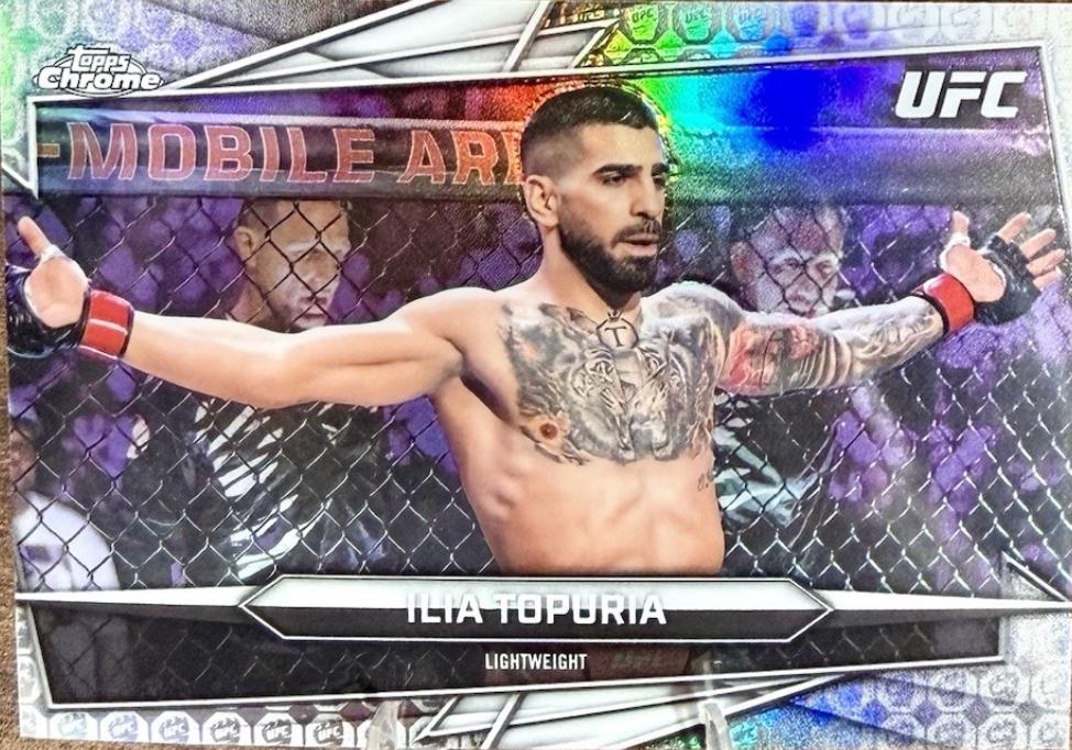 Ilia Topuria 2026 Topps Chrome UFC Base #1 UFC Glove Refractor