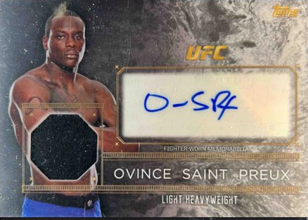 Ovince Saint Preux 2016 Topps UFC Top of the Class Top of the Class Autograph Relic #TCAR-OS Gold