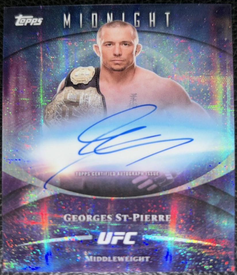 Georges St-Pierre 2026 Topps Midnight UFC Base Autographs #BAV-GS Moon Beam