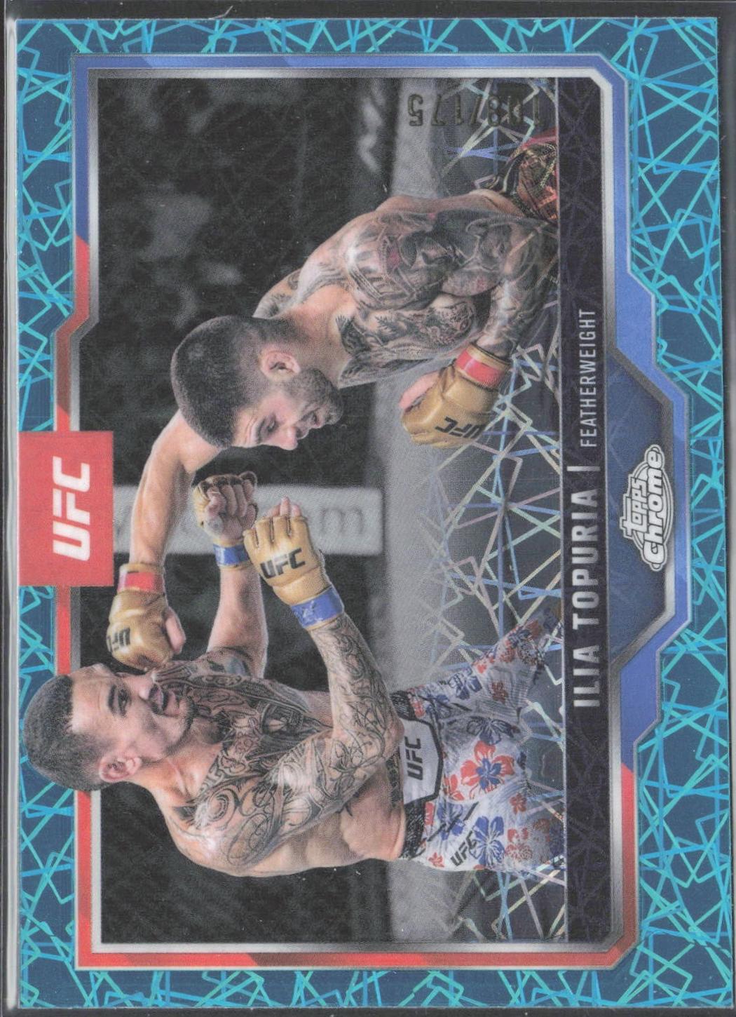 Ilia Topuria 2025 Topps Chrome UFC Base #43 Teal Lazer Refractor