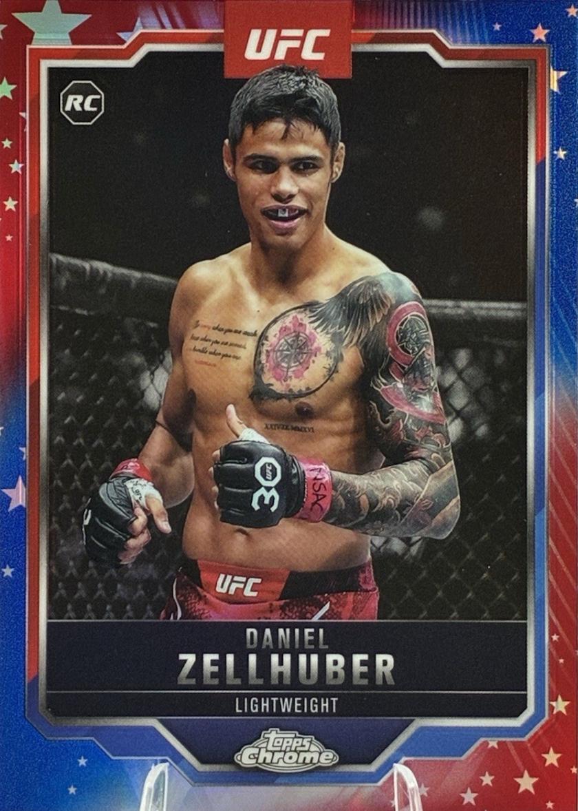 Daniel Zellhuber 2025 Topps Chrome UFC Base #189 Red & Blue Refractor